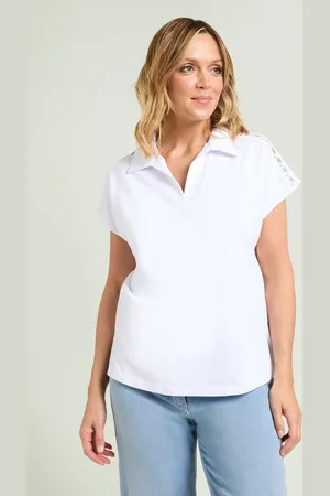 LUISA VIOLA POLO CON DETTAGLIO IN PIZZO Donna