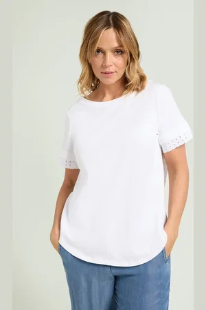 LUISA VIOLA T-SHIRT DI JERSEY E SANGALLO Donna