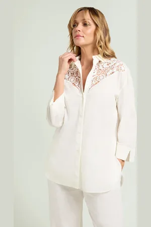 LUISA VIOLA CAMICIA IN MUSSOLA CON INTARSIO PIZZO Donna