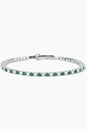 MABINA GIOIELLI BRACCIALE TENNIS CON SMERALDI SINTETICI TENNIS CLUB
