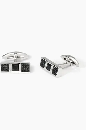 MABINA GIOIELLI GEMELLI IN A FORMA RETTANGOLARE BLACK CODE