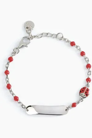 MABINA GIOIELLI BRACCIALE ROSSO CON COCCINELLA E TARGHETTA INCIDIBILE