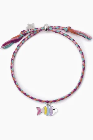 MABINA GIOIELLI BRACCIALE JUNIOR IN CON CORDINO E CIONDOLO PESCIOLINO CORALLINO