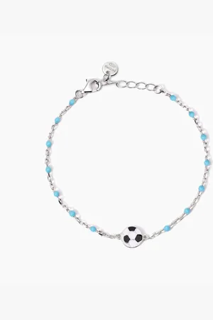 MABINA GIOIELLI BRACCIALE CON PALLONE E INSERTI AZZURRI W IL FOOTBALL