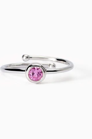 MABINA GIOIELLI ANELLO DA BAMBINA CON CORINDONE ROSA SINTETICO SHINY