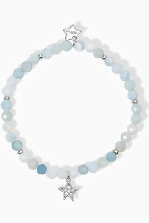 MABINA GIOIELLI BRACCIALE ELASTICO JUNIOR CON AMAZZONITE E STELLA PENDENTE STELLA STELLINA