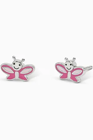 MABINA GIOIELLI ORECCHINI JUNIOR A LOBO IN CON FARFALLA LADY BUTTERFLY