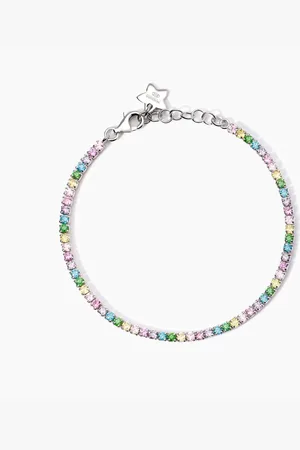 MABINA GIOIELLI BRACCIALE CON CORINDONE SINTETICO E ZIRCONI MINI TENNIS