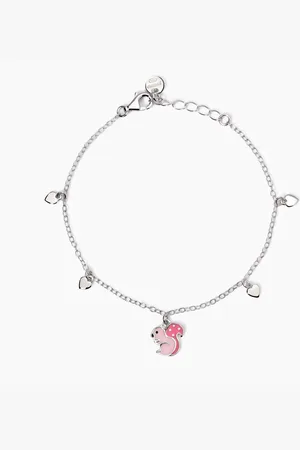 MABINA GIOIELLI BRACCIALE CON SCOIATTOLINO E CUORICINI LINO