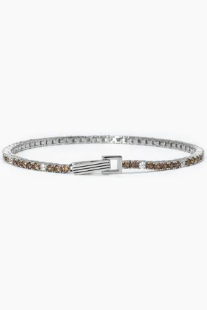 MABINA GIOIELLI BRACCIALE TENNIS MARRONE E BIANCO TENNIS CLUB