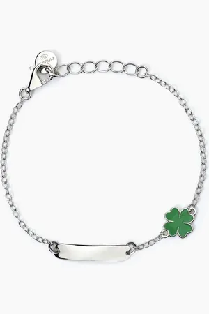 MABINA GIOIELLI BRACCIALE PERSONALIZZABILE IN CON QUADRIFOGLIO LUCKY