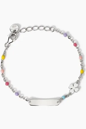 MABINA GIOIELLI BRACCIALE CON TARGHETTA INCIDIBILE E QUADRIFOGLIO LUCKY-TAG