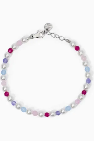 MABINA GIOIELLI BRACCIALE DA BAMBINA CON GIADA E PERLE LOLLIPOP