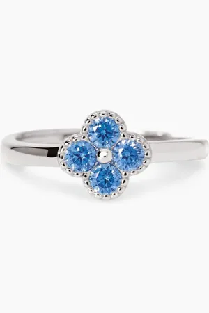 MABINA GIOIELLI ANELLO CON FIORE AZZURRO JASMINE