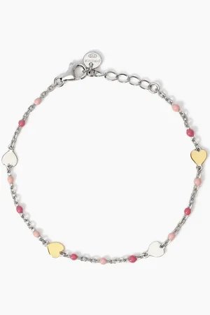 MABINA GIOIELLI BRACCIALE MULTICOLOR CON CUORI MON AMOUR