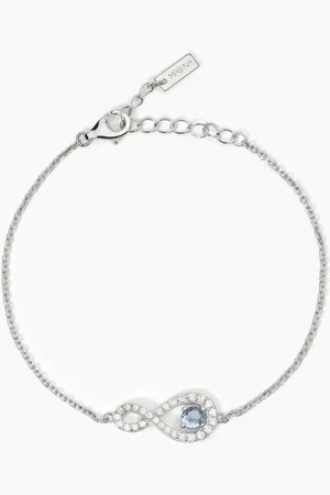 MABINA GIOIELLI BRACCIALE IN RODIATO CON CATENA FORZATINA E CHARM INFINITO ENDLESS