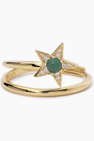 MABINA GIOIELLI ANELLO STELLA CON AGATA VERDE STARLET