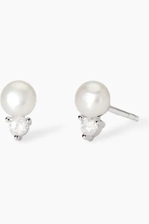 MABINA GIOIELLI ORECCHINI CON PERLE BOTTONE COLTIVATE E ZIRCONI LITTLE JOY