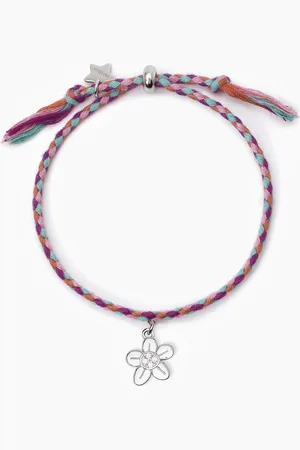 MABINA GIOIELLI BRACCIALE JUNIOR IN CON CORDINO E CIONDOLO FIORE NON TI SCORDAR DI ME