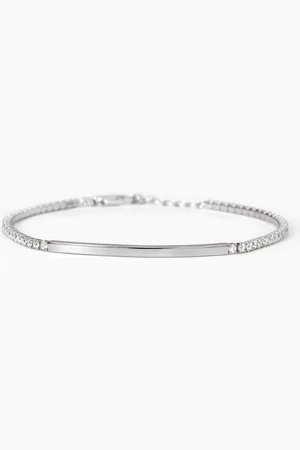 MABINA GIOIELLI BRACCIALE IN CON PIASTRA E ZIRCONI BIANCHI GENTLEMAN