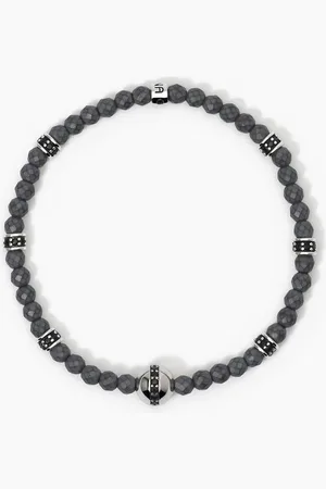 MABINA GIOIELLI BRACCIALE UOMO IN CON EMATITE E ZIRCONI NERI BOHÉMIEN