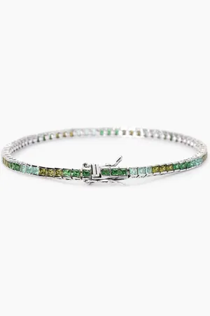 MABINA GIOIELLI BRACCIALE TENNIS CON ZIRCONI MULTICOLOR VERDI TENNIS CLUB