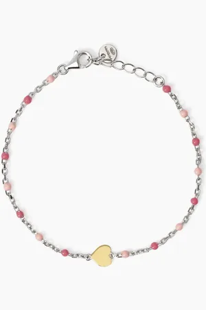 MABINA GIOIELLI BRACCIALE MULTICOLOR CON CUORE ORO 9K MON AMOUR