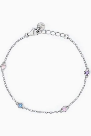 MABINA GIOIELLI BRACCIALE DA BAMBINA CON TORMALINA SINTETICA E ZIRCONI RAINBOW