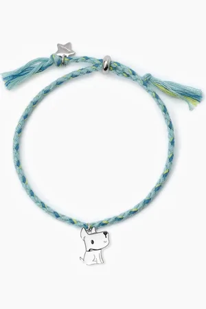 MABINA GIOIELLI BRACCIALE JUNIOR IN CON CORDINO E CIONDOLO CAGNOLINO BAU BAU