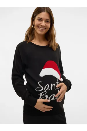 Mama;licious Pullover Paricollo Polsini A Coste Maniche Regolari