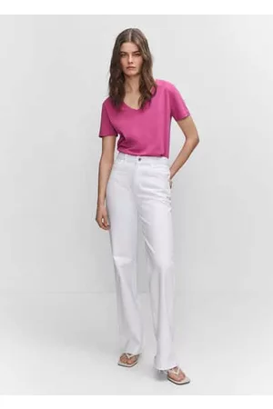 MANGO Donna T-shirt cotone - Maglietta cotone collo a V