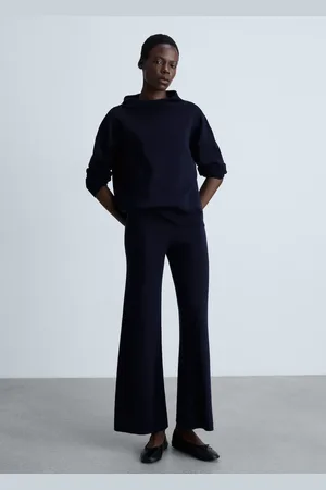 MANGO Pantaloni maglia cotone lino