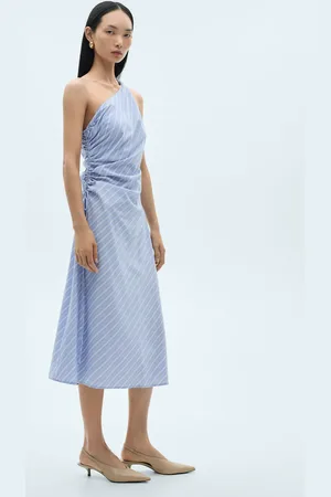 MANGO Vestito asimmetrico drappeggiato righe