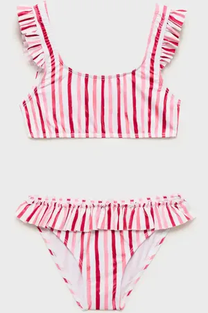 MANGO Bikini righe volant