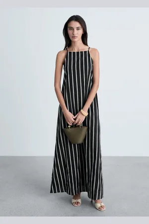 MANGO Vestito ricamo collo halter