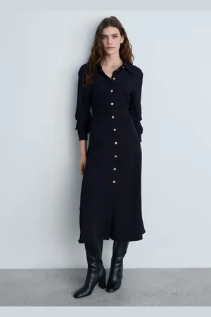 MANGO Vestito midi vita drappeggiata