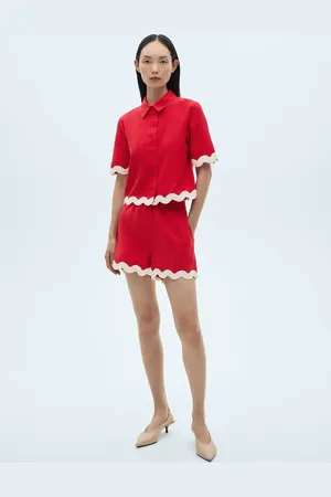 MANGO Short cotone bordi a contrasto