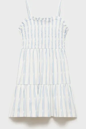 MANGO Vestito righe volant