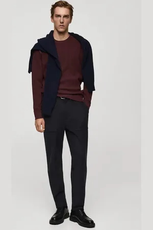 MANGO Pullover cotone maglia sottile coste