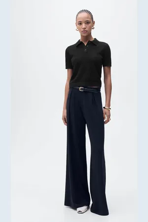 MANGO Pullover maglia traforata collo polo