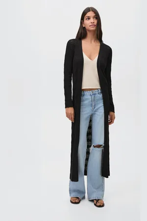 MANGO Cardigan lunghezza maglia traforata