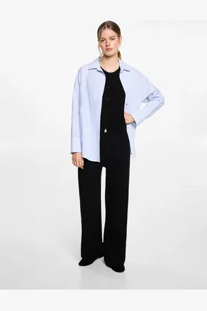MANGO Pantaloni wideleg maglia sottile