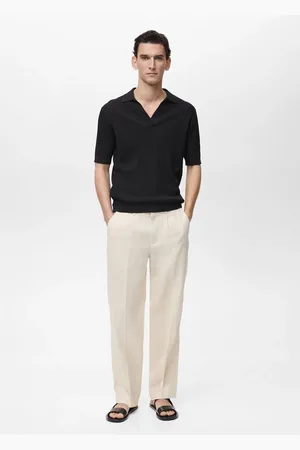MANGO Polo maglia sottile texture