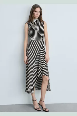 MANGO Vestito asimmetrico stampa righe