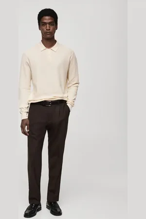 MANGO Pullover polo maglia cotone microtexture