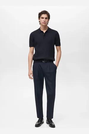 MANGO Polo maglia intrecciata 100% cotone