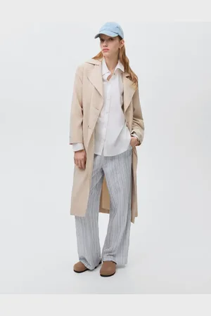 MANGO Pantaloni cotone righe
