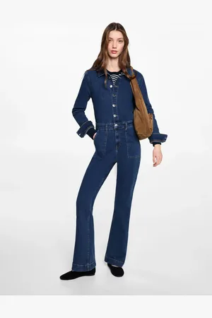 MANGO Abito a tuta scampanato denim