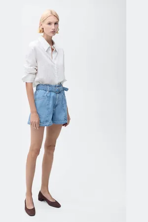 MANGO Shorts paperbag con orlo risvoltato e cintura