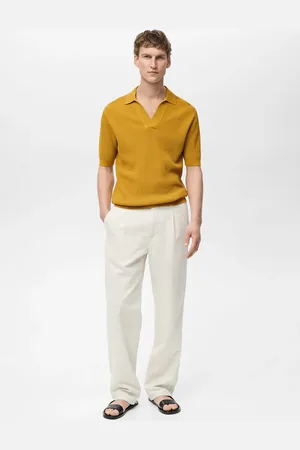 MANGO Polo maglia sottile texture